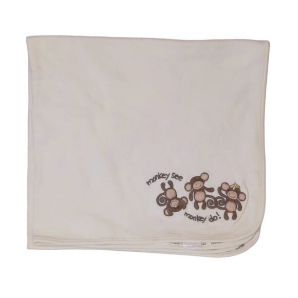2007 Gymboree Monkey See Monkey Do Double Sided Lovey Security Blanket 32" X 27" - Picture 2 of 7